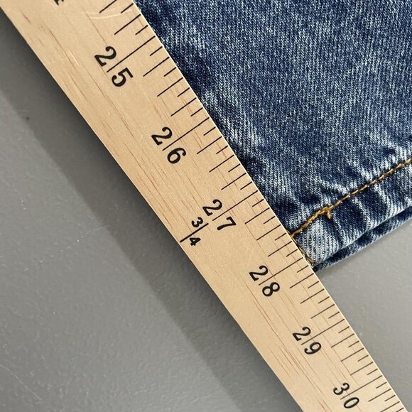 Sandrine Rose Jeans Womens 29 Blue Snow Ripped Button Fly Straight Distressed - Picture 13 of 13